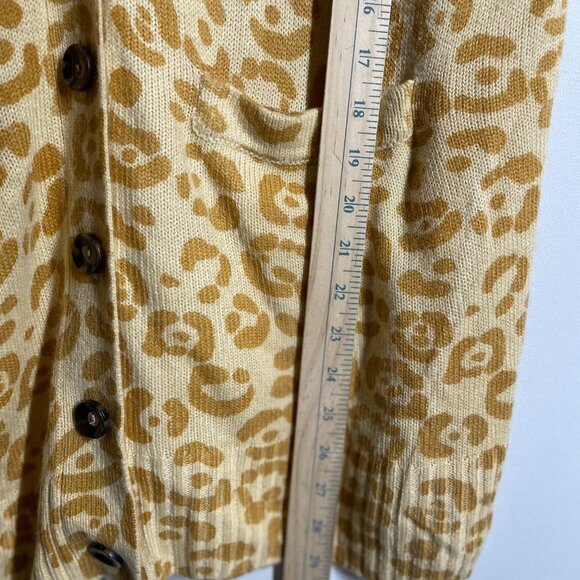Andree By Unit Womens Cream Gold Cheetah Print Long Sleeve Cardigan Sweater 2X - Picture 7 of 8